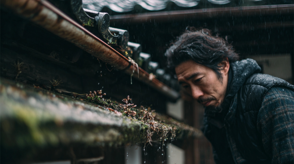 luketokyo_a_man_with_a_flannel_shirt_and_a_thin_down_black_vest_b